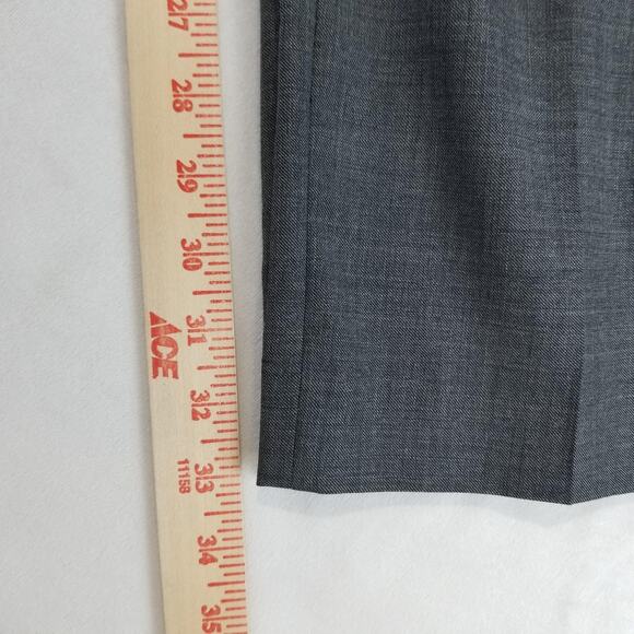 J Crew Pants Mens 34x33 Gray Thompson Slim Wool Dress Suit Trousers Flat Front - Picture 12 of 13